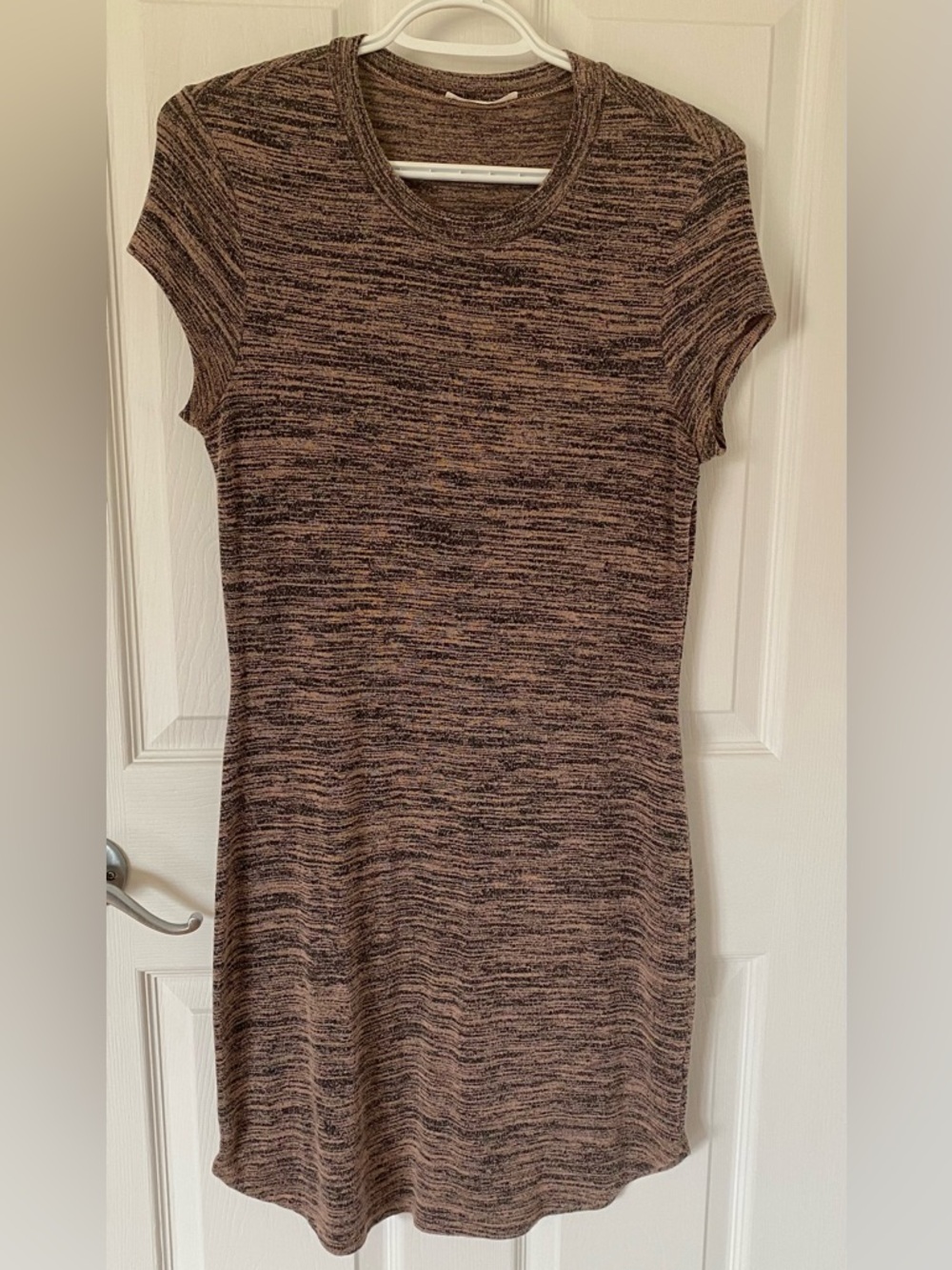 Ripe Heathered tan Short-Sleeve Midi Dress